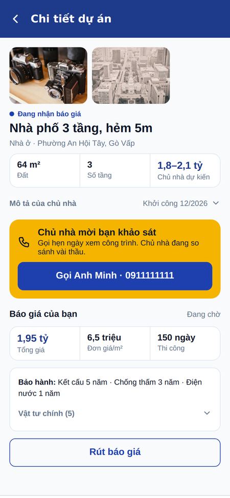 Được mời khảo sát